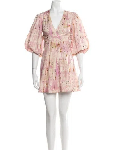 Pre-owned Alexis Tie-dye Print Mini Dress In Neutrals/pink