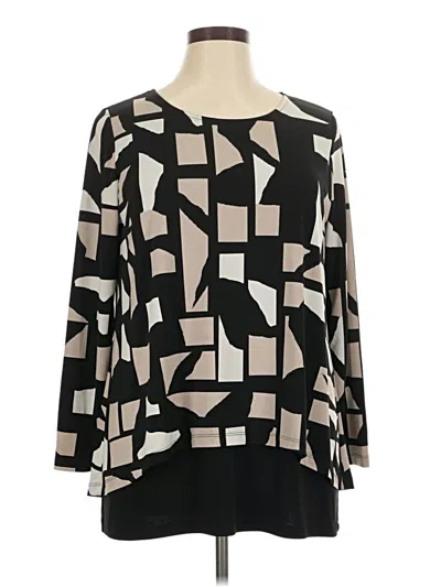 Pre-owned Alfani Long Sleeve Blouse In Black