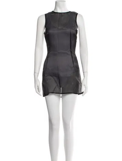 Pre-owned Alfie Silk Mini Dress In Grey