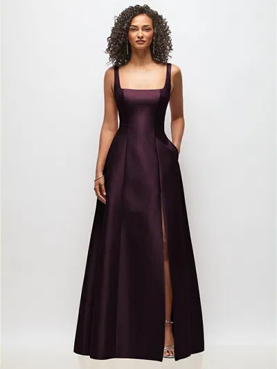Alfred Sung Sleeveless Square-neck Princess Line Gown With Pockets