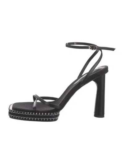 Pre-owned Alias Mae Leather Sandals In Black