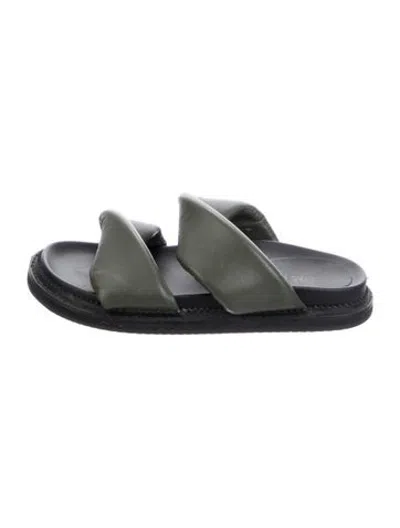Pre-owned Alias Mae Leather Slides In Green