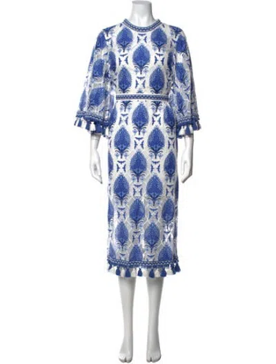 Pre-owned Alice Mccall Printed Midi Length Dress In Blue