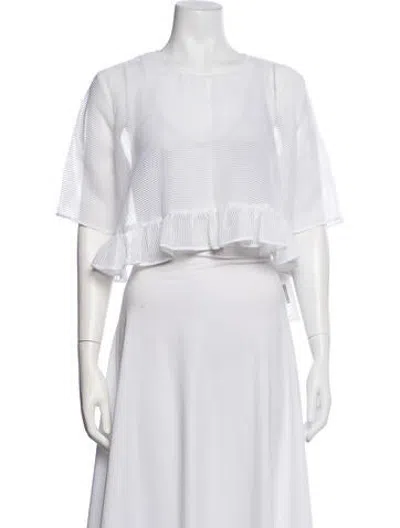 Pre-owned Alice Mccall Striped Crew Neck Top In White