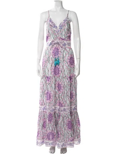 Pre-owned Alicia Bell Floral Print Long Dress W/ Tags In Multicolor