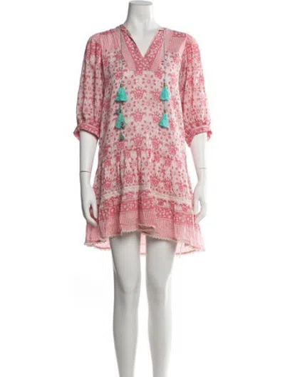 Pre-owned Alicia Bell Floral Print Mini Dress In Pink