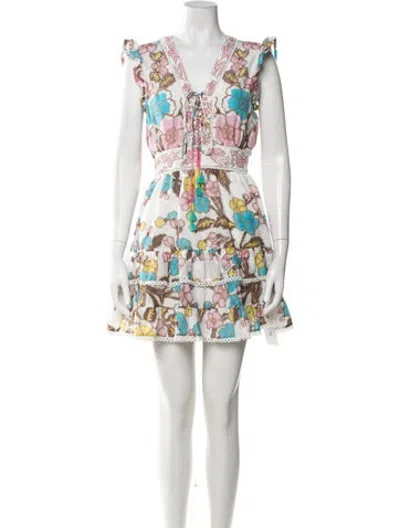 Pre-owned Alicia Bell Floral Print Mini Dress W/ Tags In Multicolor