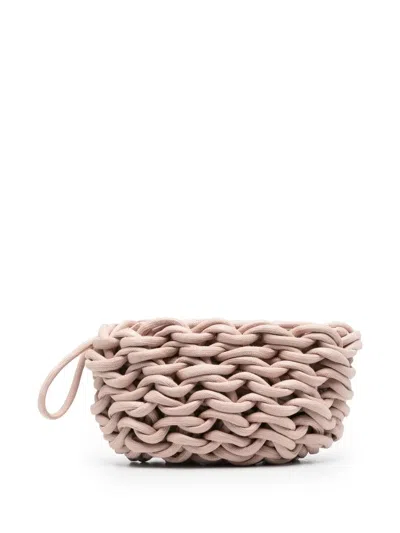 Alienina Tebe Woven Clutch In Rosa