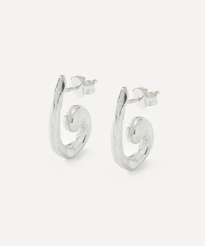 Alighieri Sterling Silver Bass Clef Stud Earring In Metallic