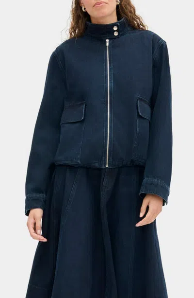 Aligne Brody Quilted Organic Cotton Denim Jacket In Blue