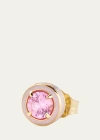 Alison Lou 14k Yellow Gold Mini Round Cocktail Stud Earring, Single In Pink Sapphire