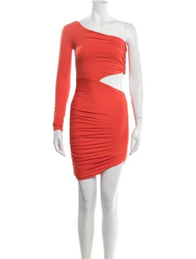 Pre-owned Alix Nyc One-shoulder Mini Dress In Orange
