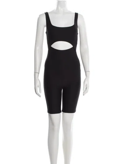 Pre-owned Alix Nyc Square Neckline Romper In Black