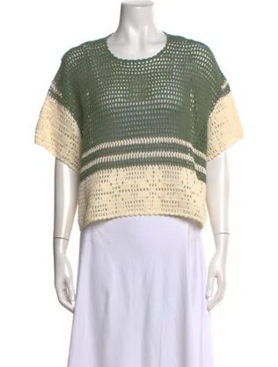 Pre-owned All That Remains Striped Crew Neck Top In Green