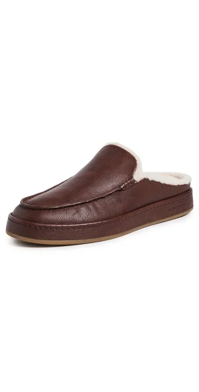 Allen Edmonds Bowen Lined Slippers Chocolate In Burgundy