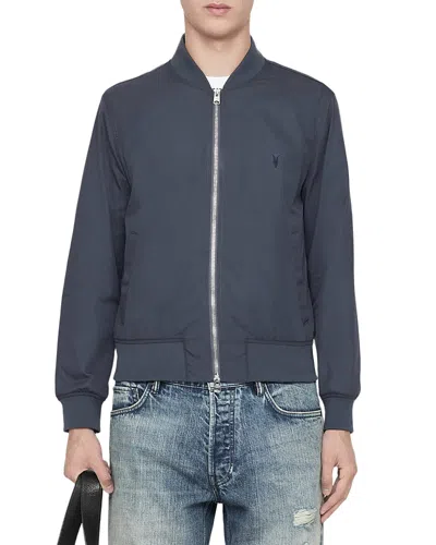 Allsaints Abbot Cotton Blend Bomber Jacket In Gray