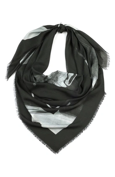 Allsaints Arches Ramskull Square Scarf In Black