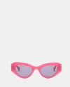 Allsaints Calypso Bevelled Cat Eye Sunglasses In Hot Pink