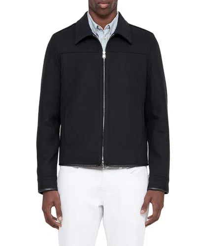 Allsaints Carlow Wool & Cotton Jacket In Blue