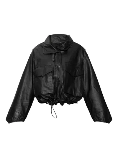 Allsaints Clay Leather Jacket In Black