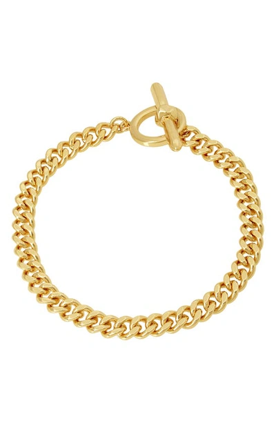 Allsaints Curb Chain Toggle Bracelet In Gold