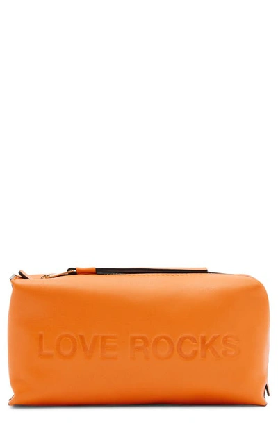 Allsaints Elliotte Leather Storage Pouch In Pyrrole Orange