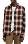 Allsaints Fortunado Plaid Relaxed Fit Button-up Shirt In Lace White/ Flamed Red