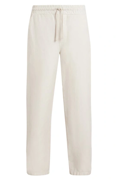 Allsaints Hanbury Straight-leg Mid-rise Cotton And Linen-blend Trousers In Beige