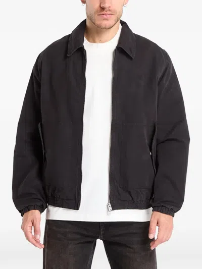 Allsaints Holman Ramskull Zip-up Elasticated-hem Jacket In Black