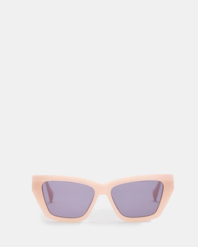 Allsaints Kitty Rectangular Cat Eye Sunglasses In Plaster Pink