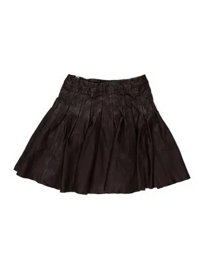 Pre-owned Allsaints Leather Mini Skirt In Black