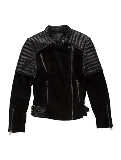 Pre-owned Allsaints Leather Moto Jacket In Black