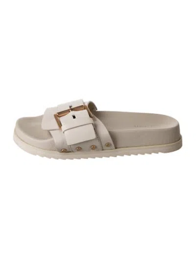 Pre-owned Allsaints Leather Slides In Neutrals