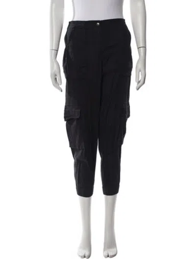 Pre-owned Allsaints Linen Straight Leg Pants In Black