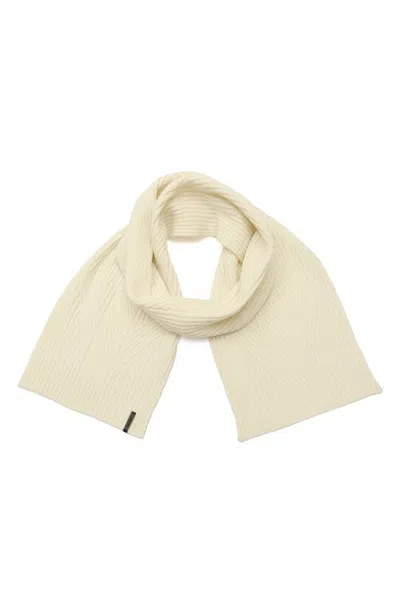 Allsaints Margo Wool Blend Ribbed Scarf In Neutral