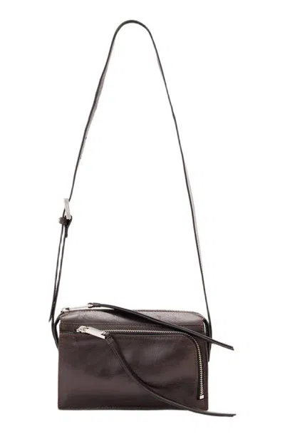 Allsaints Marlo Leather Wallet Crossbody Bag In Bitter Brown