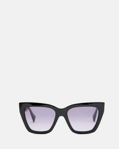 Allsaints Minerva Cat Eye Sunglasses In Gloss Black