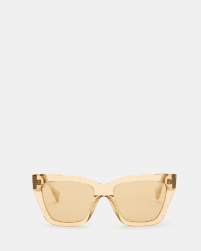 Allsaints Minerva Cat Eye Sunglasses In Mirror Gold