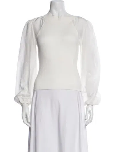 Pre-owned Allsaints Mock Neck Sweater In White