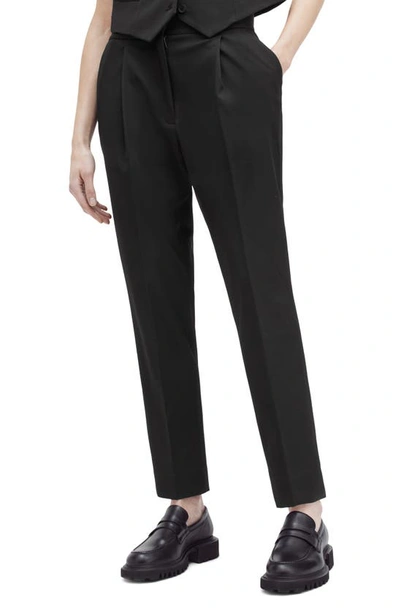 Allsaints Nellie Pleated Tapered Trousers In Black