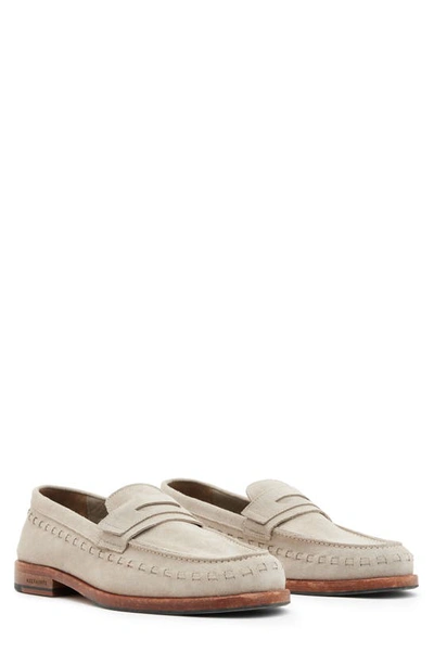 Allsaints Sammy Suede Penny Loafer In Sand