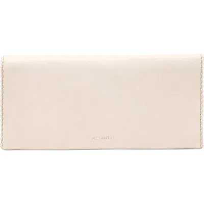 Allsaints Siloh Continental Leather Wallet In Antique White