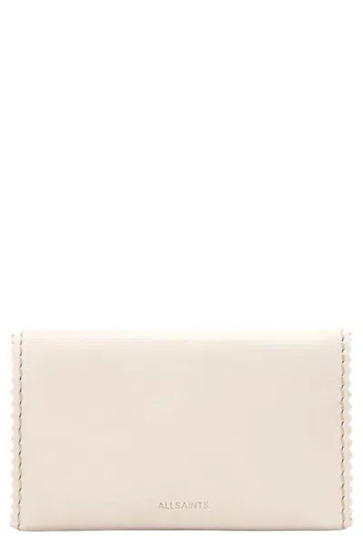 Allsaints Siloh French Wallet In Antique White