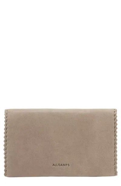 Allsaints Siloh French Wallet In Misty Grey