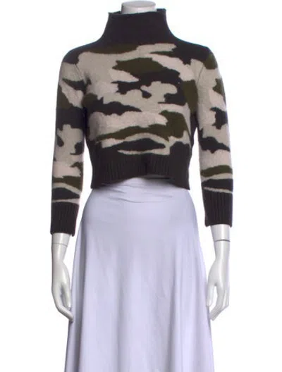 Pre-owned Allude Virgin Wool Camouflage Print Sweater In Multicolor