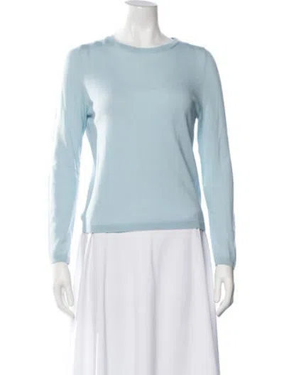 Pre-owned Allude Virgin Wool Crew Neck Sweater In Blue