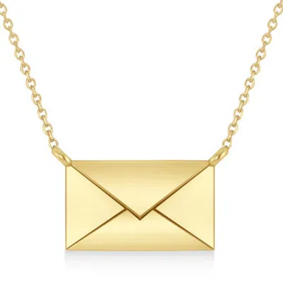 Allurez Engravable Love Letter Envelope Pendant Necklace 14k Yellow Gold