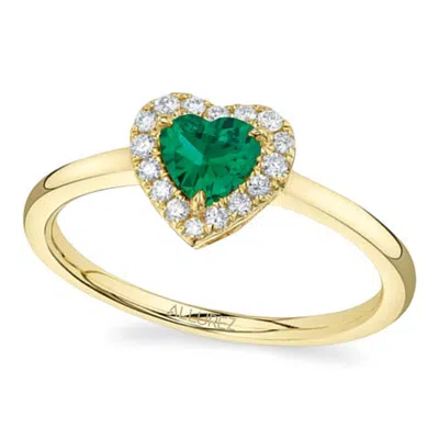 Allurez Heart Lab Gemstone & Round Diamond Halo Ring 14k 0.67ct In Multi