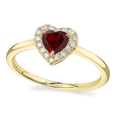 Allurez Heart Lab Gemstone & Round Diamond Halo Ring 14k 0.67ct In Multi
