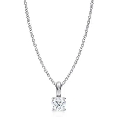 Allurez Round Solitaire Lab Diamond Pendant Necklace 14k Yellow Gold In Metallic